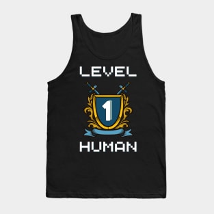 Level 1 Human - Funny Baby Gamer Tank Top